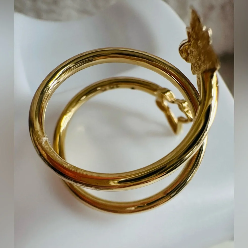 Spiral Ring with Butterfly  💛 Real 18 Karat Solid Gold Jewelry 💛 - Picture 8 of 10